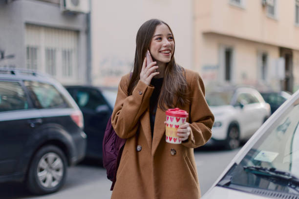 istock Female tourist student on city streets 2206355241
