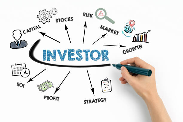 istock Investor Concept. Chart with keywords and icons on white background 2206364327