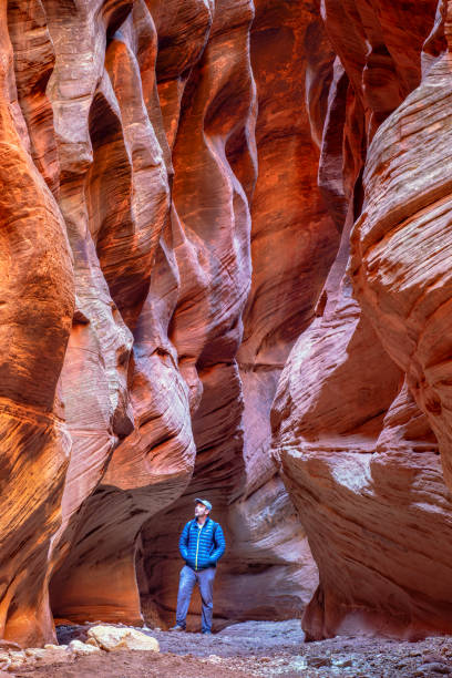 istock Slot canyon hiker 2206368896