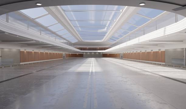 istock Room Interior Modern Architecture Indoor Building 3D Illustration 2206374124
