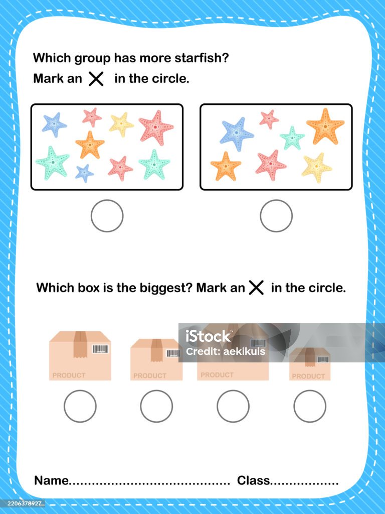 Object Position Worksheet Object Size Order And Position Worksheet For Kids Stock Illustration ...