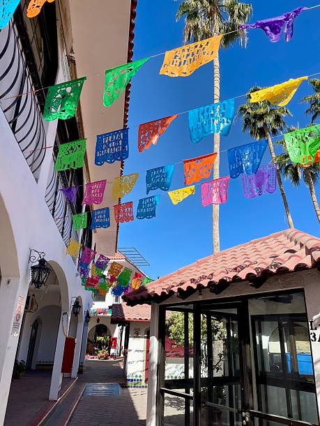 istock Mexico Papel Picado Street Flags 2206380054