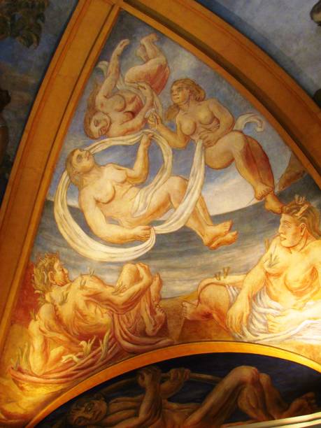istock Fresco painting in the church. 2206380257
