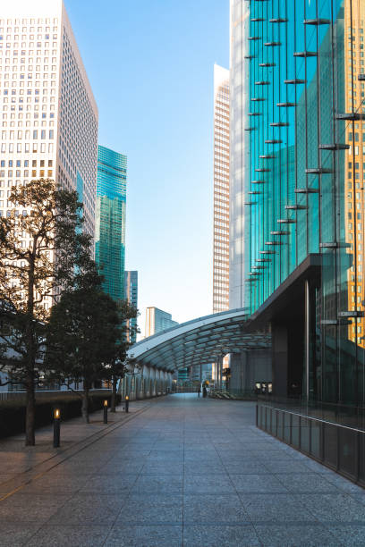 istock Modern walkway connecting buildings in tokyo business district 2206389967