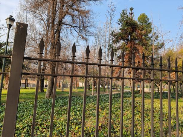 istock Park view through an ornate fence 2206393932