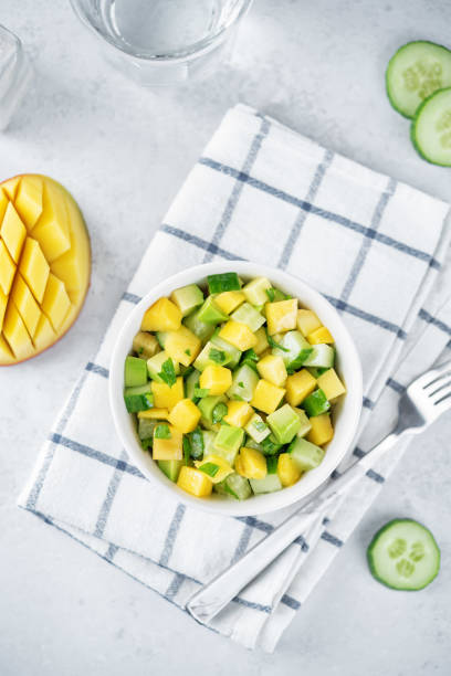 istock Mango avocado cucumber salad in a bowl 2206394148