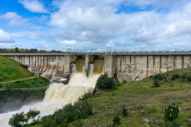 istock Monte Novo Dam creating a powerful water discharge. 2206405681