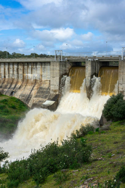 istock Monte Novo Dam creating a powerful water discharge. 2206405682
