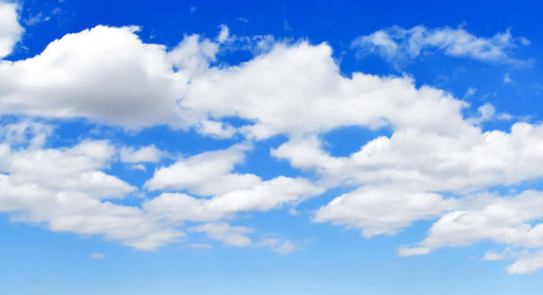 istock Blue sky with white fluffy cloud. Cumulus clouds background. 2206405966