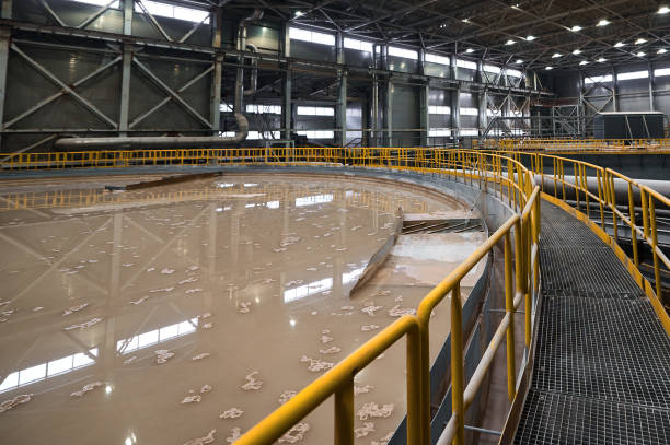 istock Brown liquid material in contemporary gravity thickener 2206406031