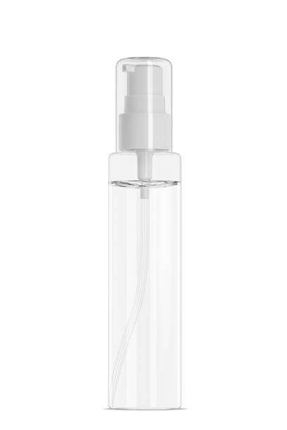 istock Transparent plastic spray bottle isolated on white background with perfume, cologne, toner, face spray, cleaning supplies, insect repellent, personal hygiene products. Hand sanitizer. 3D render. 2206410062