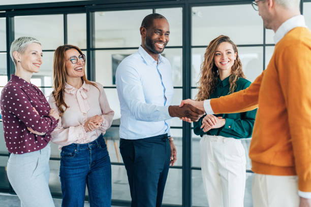 istock Meeting the new business partner 2206427668