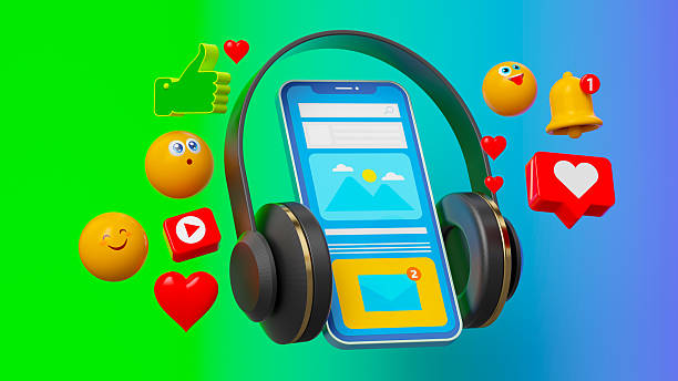 istock Mobile Social Media Entertainment Icons 2206429104