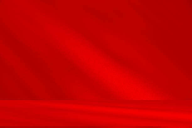 istock Studio style background wall decoration presentation uses white and red tones. with shadows cast from a nearby window, concept creating a decorative 2206438197