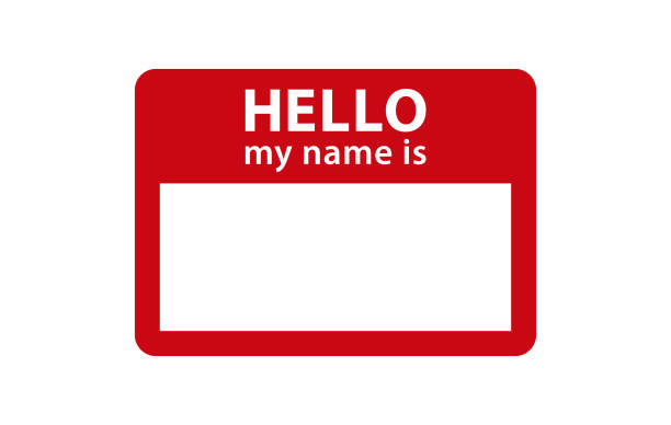 istock Hello, my name is. Name label sticker with an inscription Hello my name is. Red name tag, cards - stock vector. 2206439947