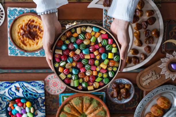 istock Ramadan Eid Candy and Chocolate in the Traditional Ottoman Cuisine Desserts Photo, Eid Celebration Among Family Photo, Üsküdar Istanbul, Turkiye (Turkey) 2206446883