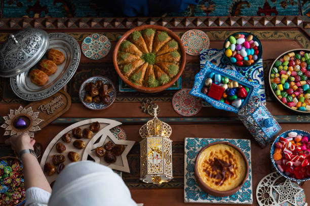 istock Ramadan Eid Candy and Chocolate in the Traditional Ottoman Cuisine Desserts Photo, Eid Celebration Among Family Photo, Üsküdar Istanbul, Turkiye (Turkey) 2206448314