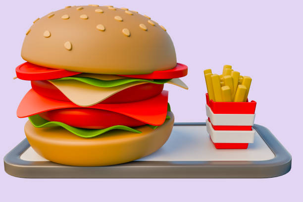 istock 3d, buy burger online using mobile phone 2206451561