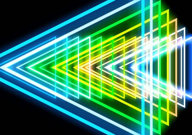 Colorful neon lines abstract background