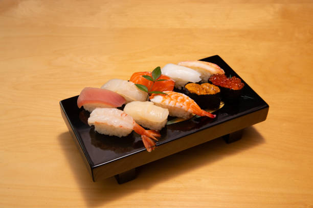istock A beautifully presented sushi platter in a black-painted bowl 2206455024