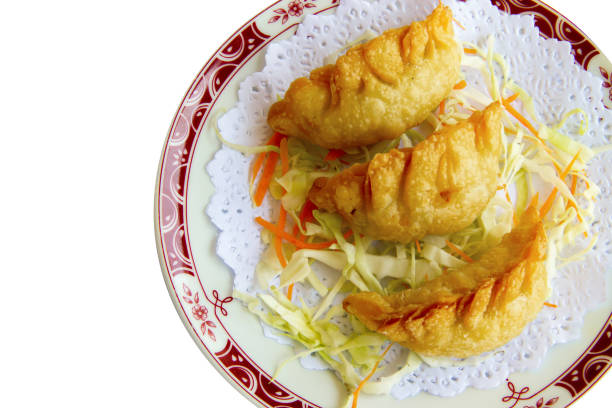 istock Top view of Fried dumplings or fried stuffed dumplings, focus selective 2206460204