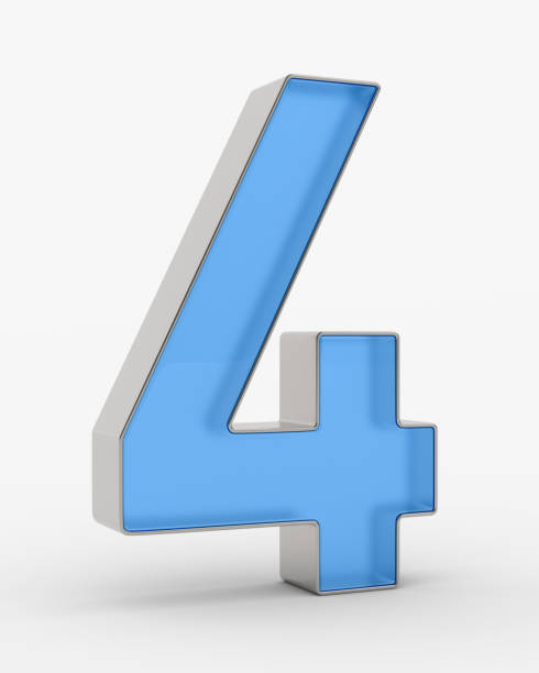 istock Number four on white background. Isolated 3D illustration 2206463069