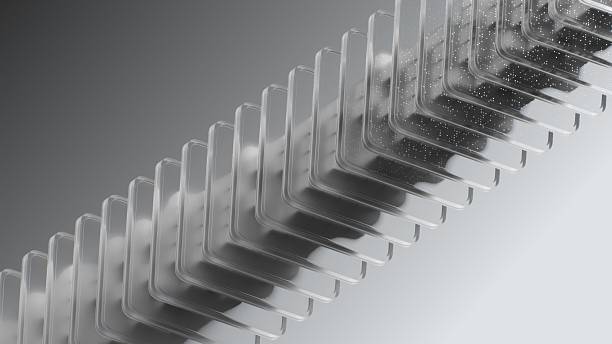 Infinite digital folders glide into a seamless information flow.