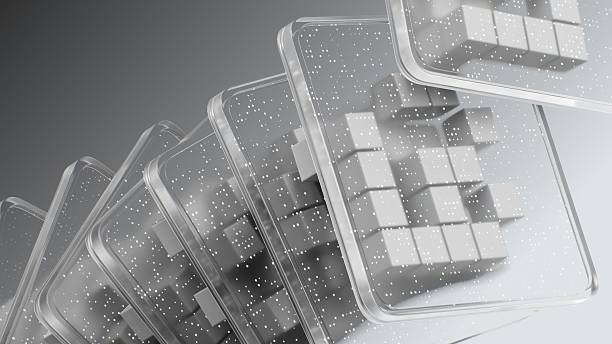 3D rendering of a black PC case with colorful lights isolated on white background.