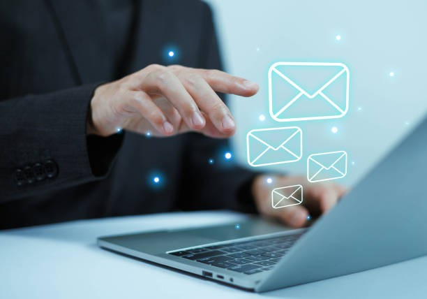 istock Business email uses technology to send messages, has a mailbox, uses marketing, works on icons, delivers on computers and digital networks, and has a communication channel for receiving newsletters. 2206468689