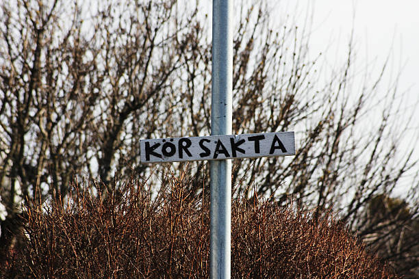 istock A sign written in Swedish saying - drive slowly 2206468783