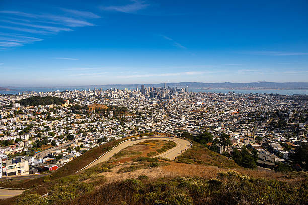 vertical view from Twin Peaks at Christmas Point, San Francisco , California , USA