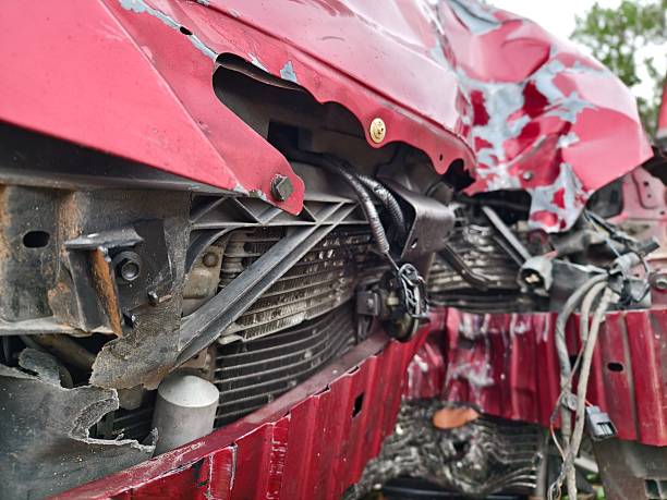 istock Abandoned cars after accidents in a dense overgrown setting 2206480043