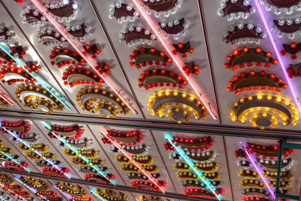 Illuminated ceiling of a carousel