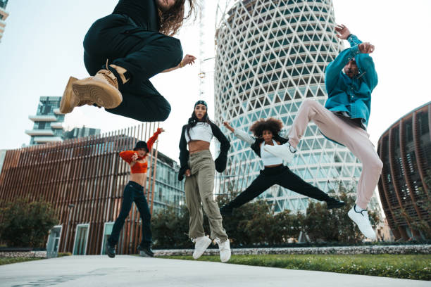 istock Hip hop dancers in a modern environment 2206481456