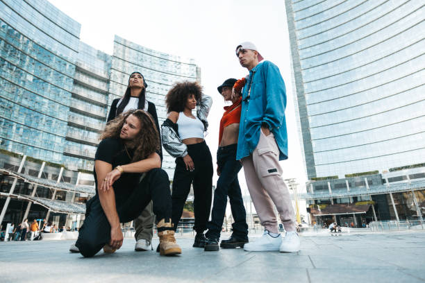 istock Hip hop dancers in a modern environment 2206481775