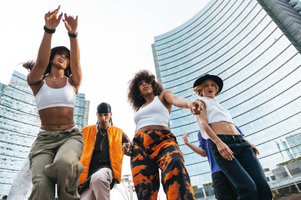 istock Hip hop dancers in a modern environment 2206482420