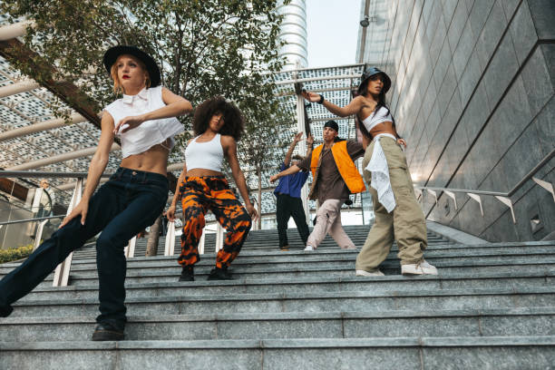 istock Hip hop dancers in a modern environment 2206483109