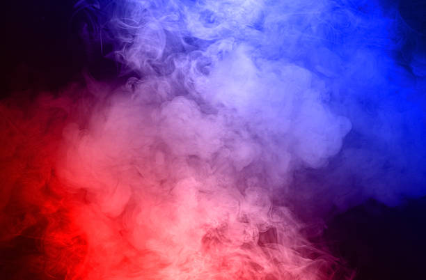 istock Blue red smoke cut out from black 2206484378