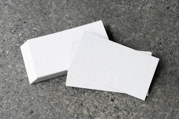 istock Business card on grey background. 2206486300