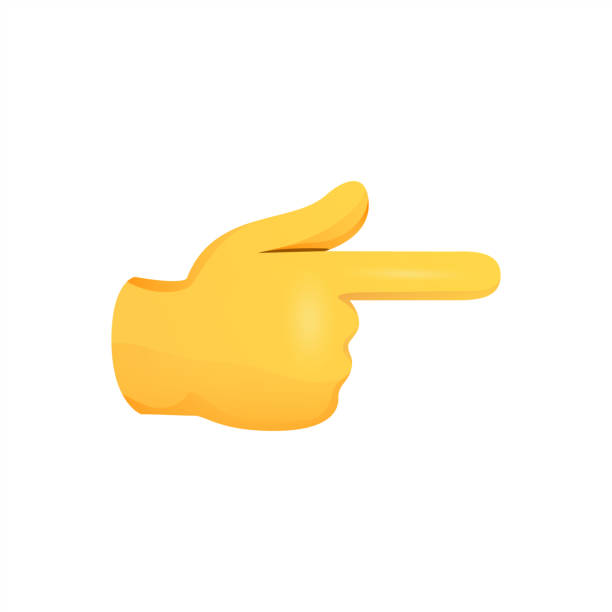 ikona emoji wskazująca palcem na plecach w prawo. palec wektor symbol emotikon projekt doodle ilustracja 10 eps. - bekhend obrazy stock illustrations