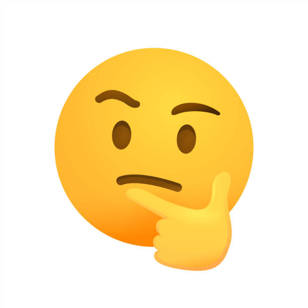 istock The isolated vector yellow pondering, thinking or deep in thought face emoji icon with index finger resting on its chin, vector 10 eps. 2206490246