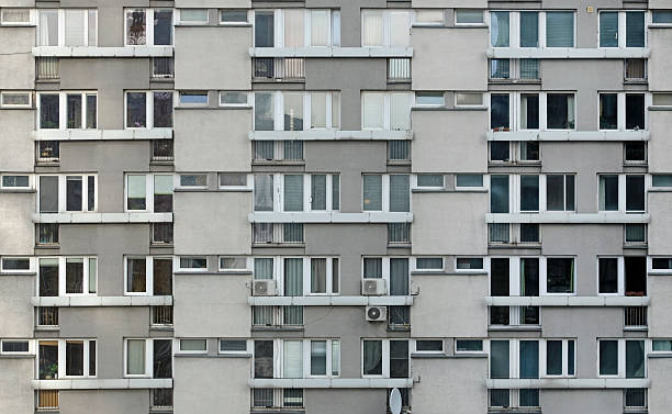 istock Grey brutalist architecture in Warsaw, Poland 2206491915