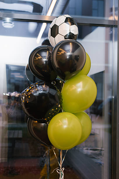 istock Balloons With Soccer Theme And Birthday Wish 2206504332