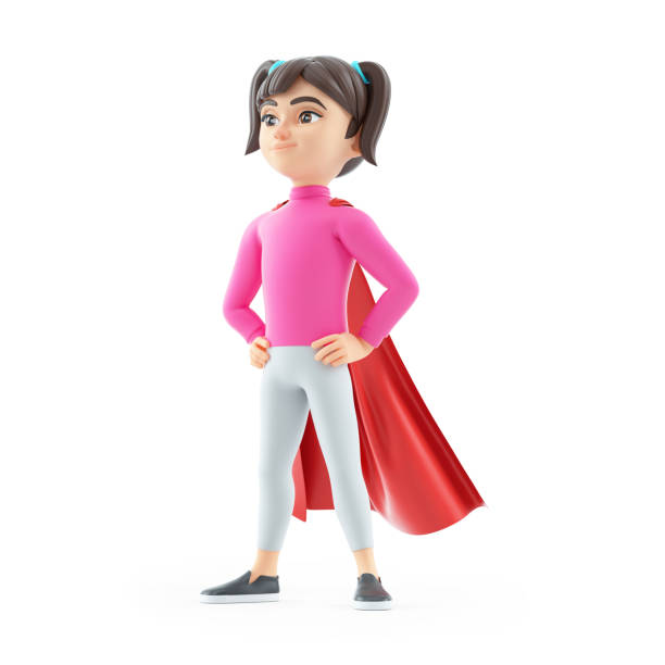 istock 3d girl standing with red cape 2206508076