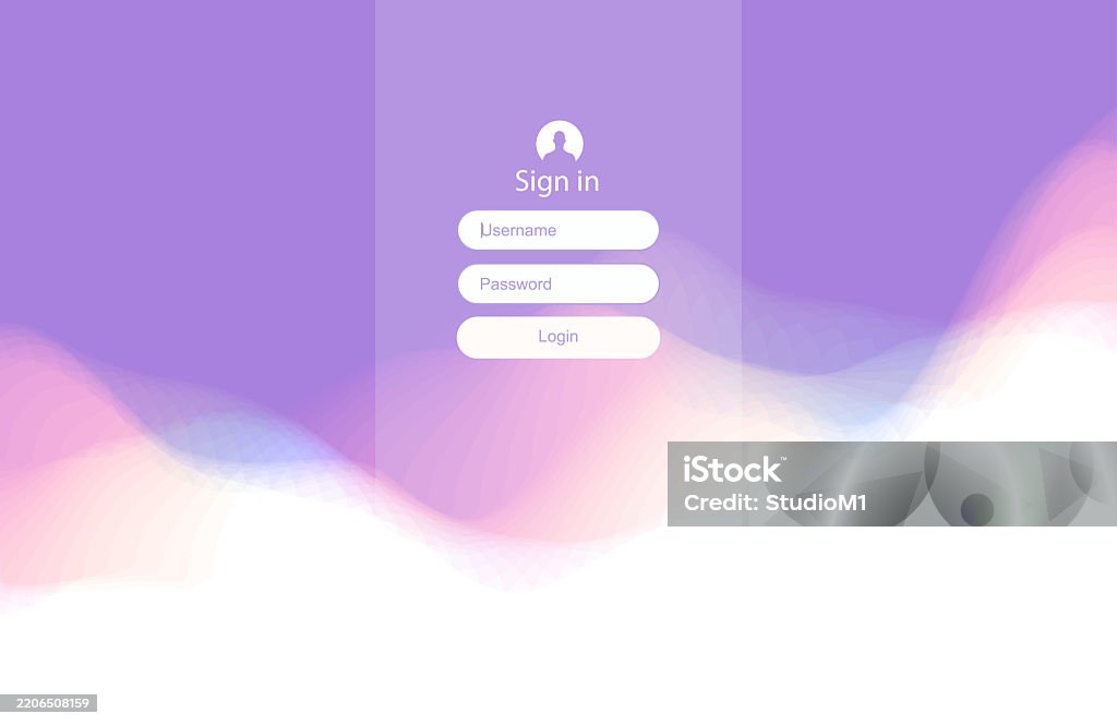 Example Login User Interface Modern Login User Interface Realistic Landscape With Waves Water Surface ...