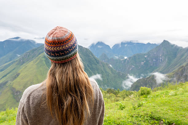 istock Woman Admiring Scenic Mountain View 2206508715
