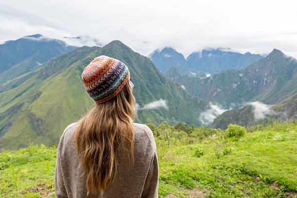istock Woman Admiring Scenic Mountain View 2206508727