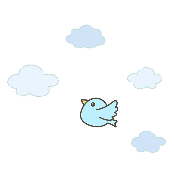 istock Illustration of flying birds and clouds - pastel-color 2206513897