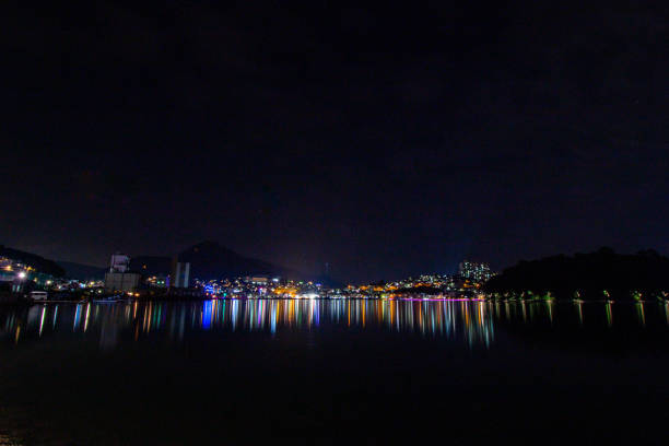 Night view of lighting bridge in Yeosu, South Korea.