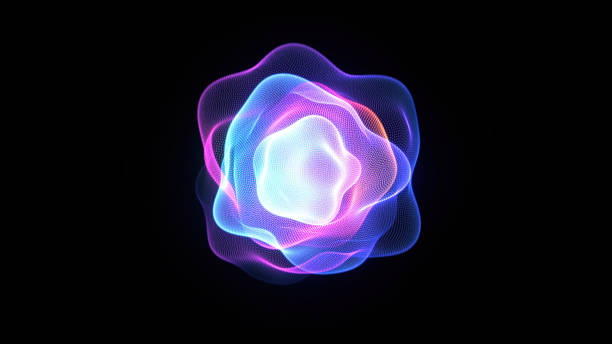 Abstract digital artwork of glowing neon waves forming a fluid dynamic shape.